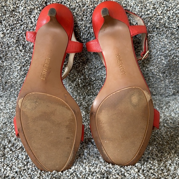 Nine West Leather Sandals in Dark Coral - Picture 9 of 10